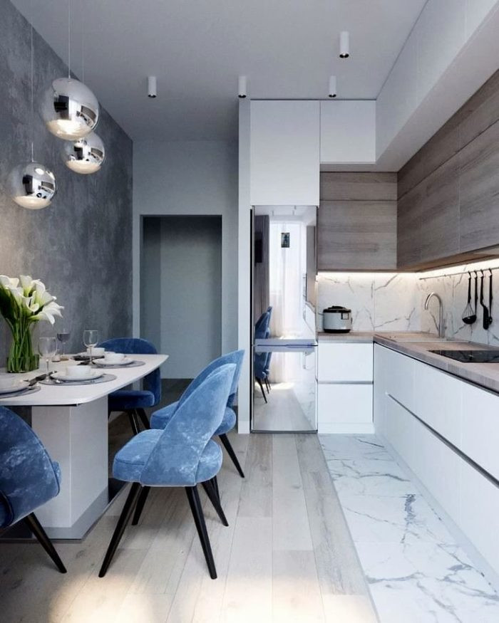 Дизайн узкой кухни: 70 современных идей интерьера для длинной кухни